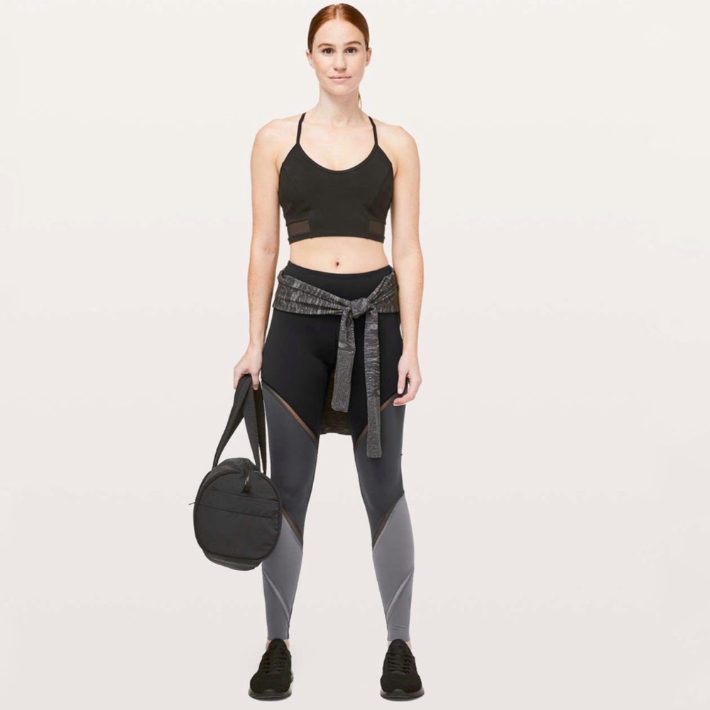 Lululemon Colour Me Ombre Tight black gray panel mesh detail high rise leggings - Picture 10 of 12